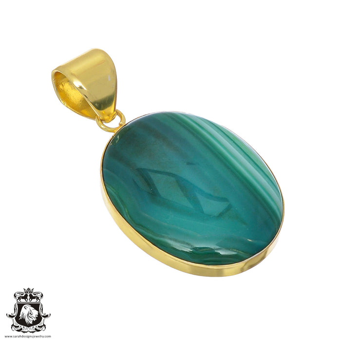 Banded Agate 24K Gold Plated Pendant  GPH847