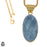 Owyhee Blue Opal 24K Gold Plated Pendant 3mm Snake Chain GPH1070