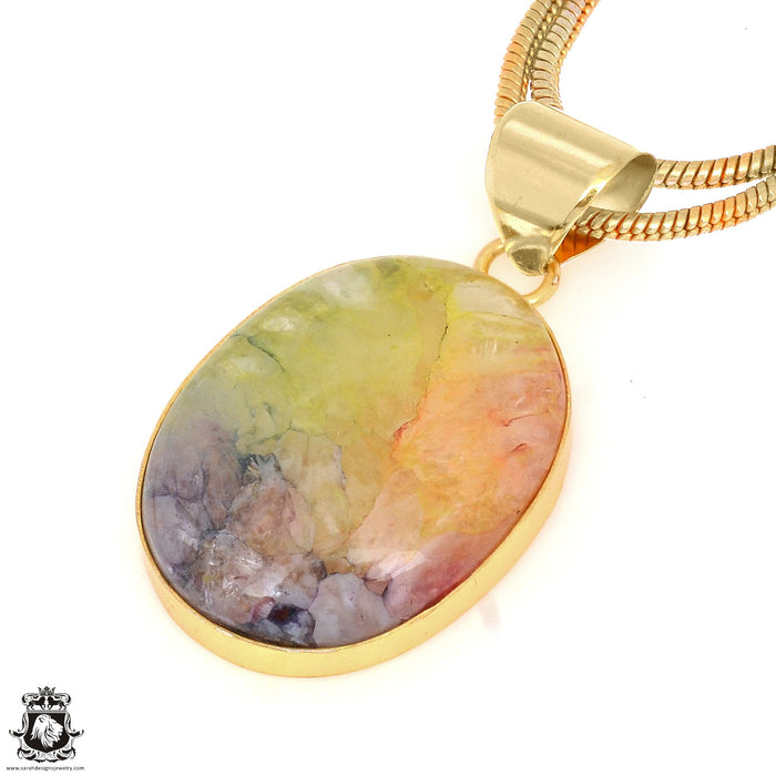 Rainbow Stalactite 24K Gold Plated Pendant  GPH1141