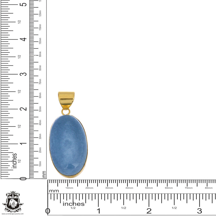 Owyhee Blue Opal 24K Gold Plated Pendant  GPH1071