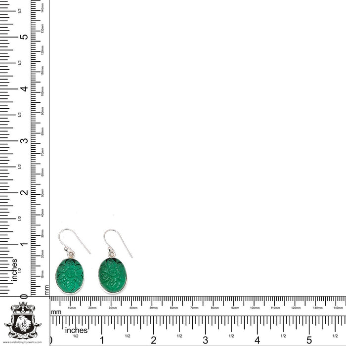 Green Aventurine 925 SOLID Sterling Silver Hook Dangle Earrings E326