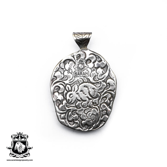 Celtic Dragon Tibetan Repousse Silver Pendant 4MM Chain N286