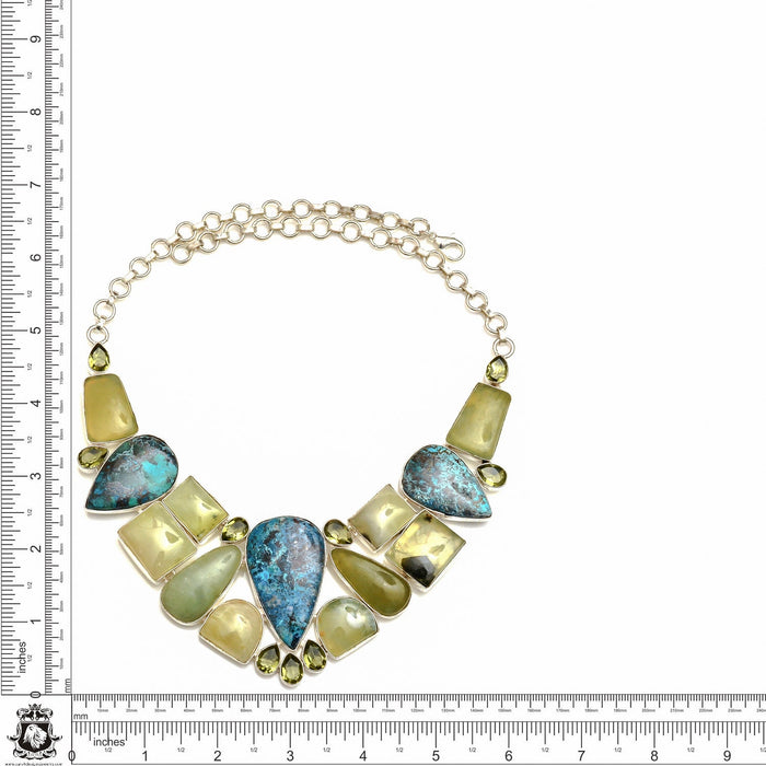 Prehnite Shattuckite Necklace Bracelet SET1067