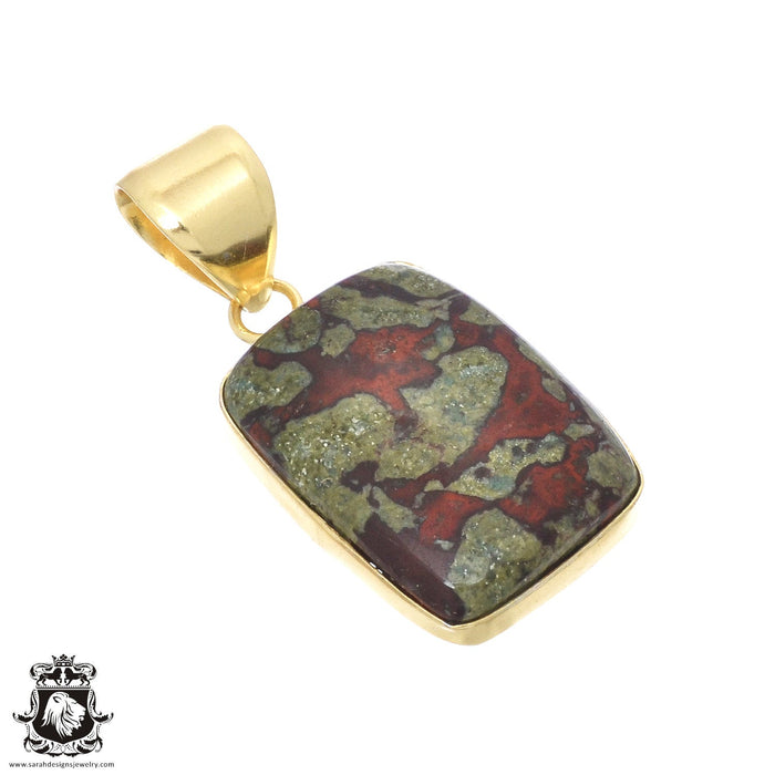 Dragon Blood Jasper 24K Gold Plated Pendant  GPH722