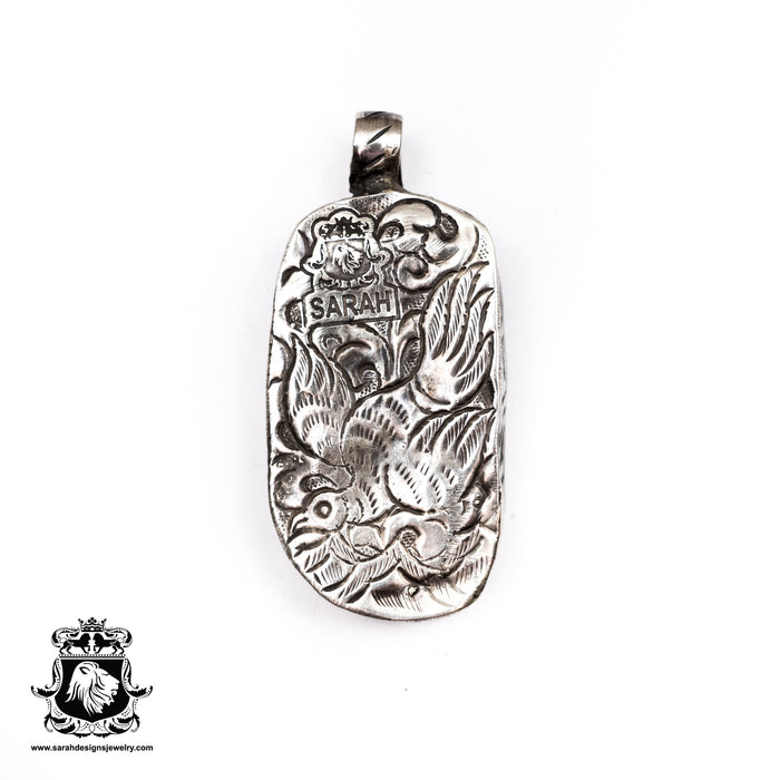 Soaring Eagle  Carving Silver Pendant & Chain N106