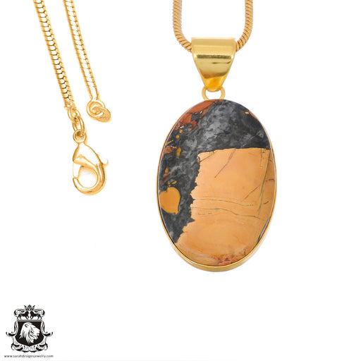 Malinga Jasper 24K Gold Plated Pendant  GPH1337