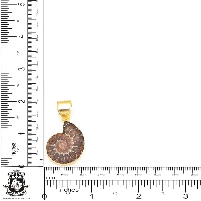 Ammonite 24K Gold Plated Pendant  GPH678