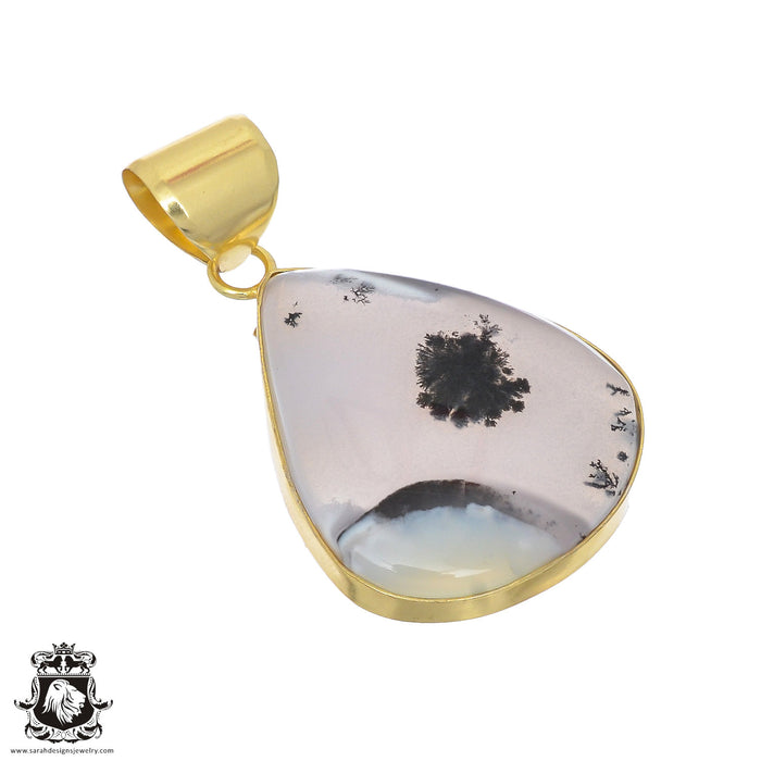 Dendritic Opal 24K Gold Plated Pendant  GPH825