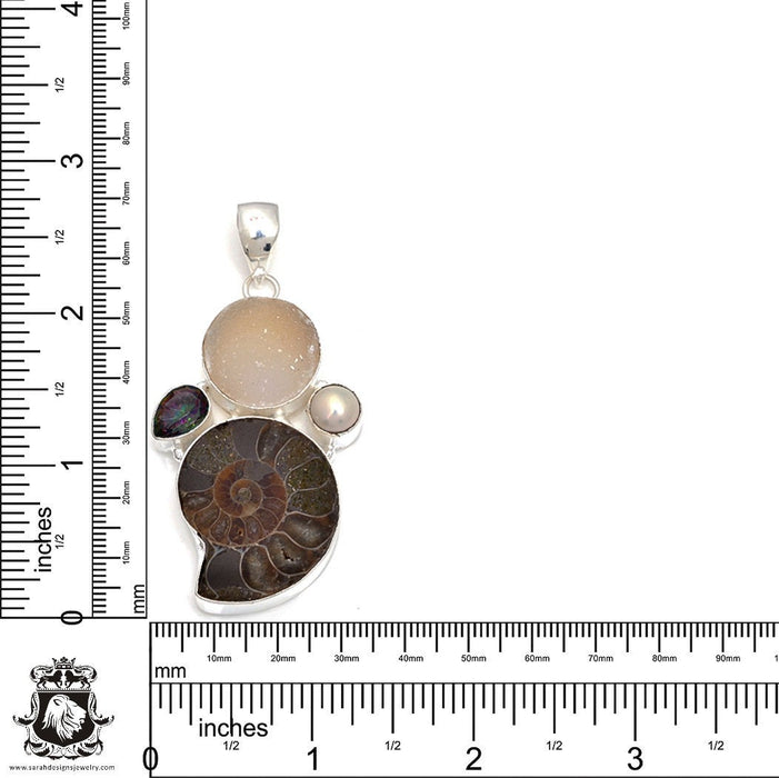 Ammonite Pendant & Chain P7812
