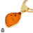 Pressed Cognac Amber 24K Gold Plated Pendant 3mm Snake Chain GPH1326