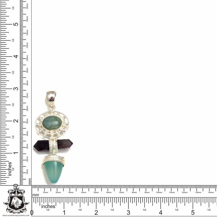 Genuine Aquamarine Pendant & Chain P8957