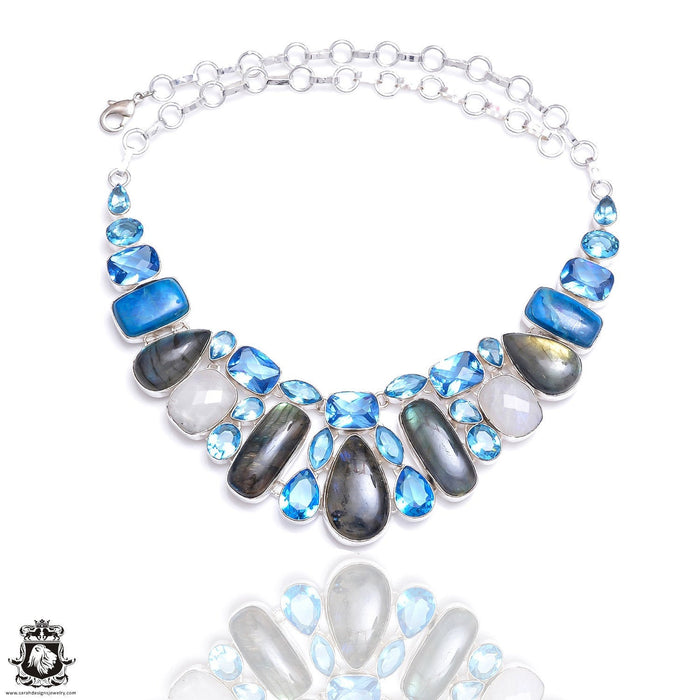 Labradorite Blue Topaz Necklace NK64