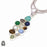 Multi Gemstone Pendant 4mm Snake Chain P8577