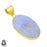Blue Lace Agate 24K Gold Plated Pendant 3mm Snake Chain GPH1498