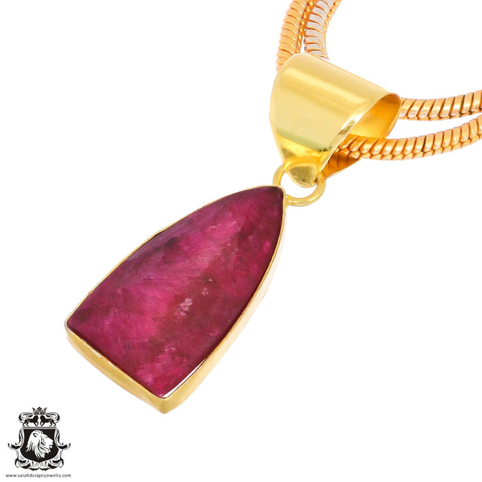 Ceylon Ruby 24K Gold Plated Pendant  GPH1264