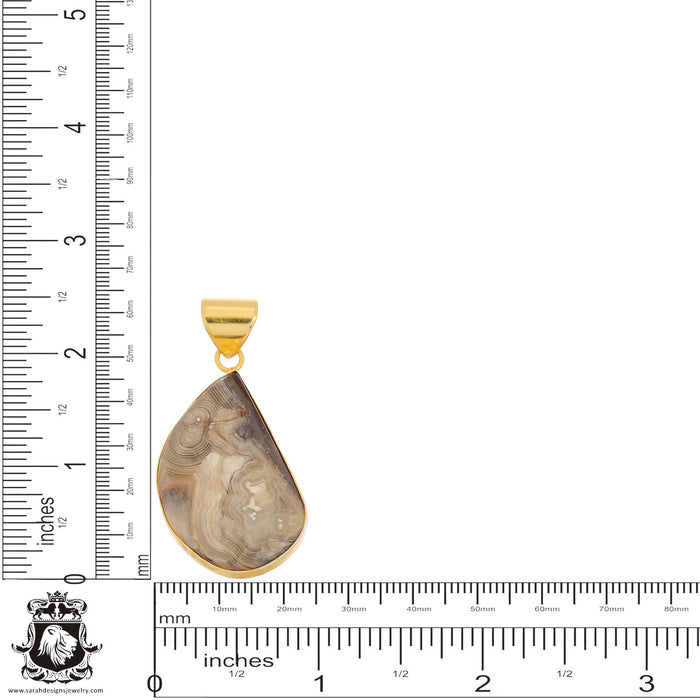 Crazy Lace Agate 24K Gold Plated Pendant  GPH1256