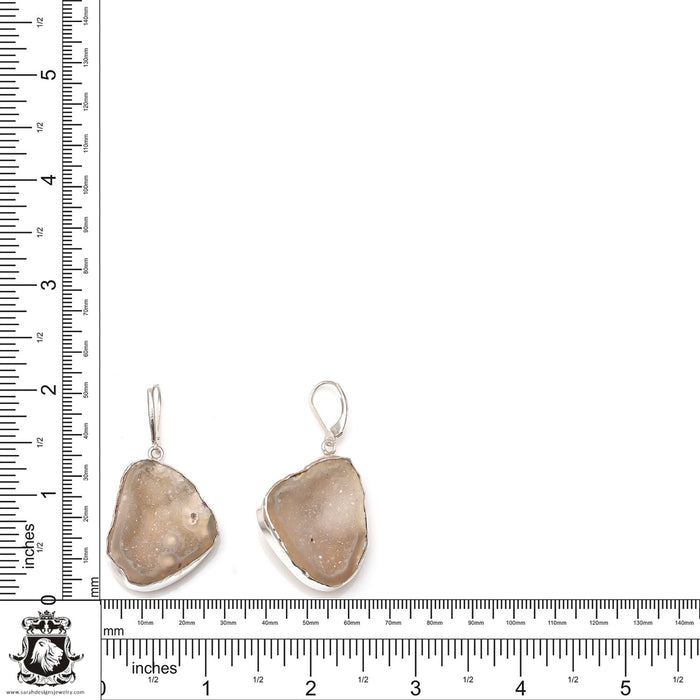 Coconut Agate 925 SOLID Sterling Silver Leverback Earrings E295