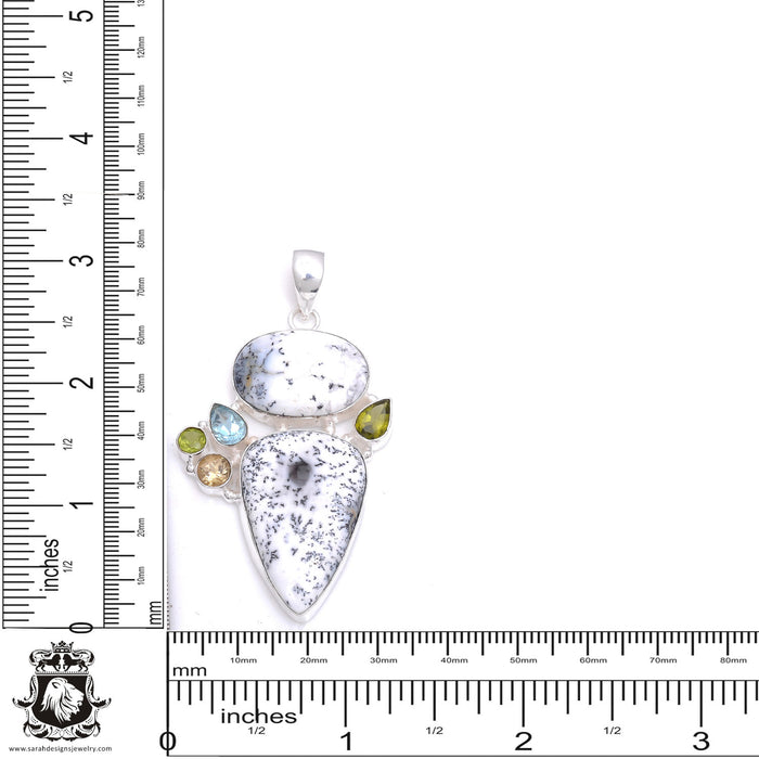Dendritic Opal Merlinite Pendant & Chain P7902