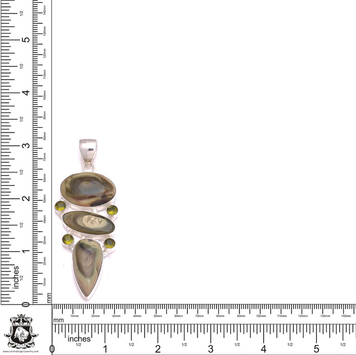 3.2 Inch Imperial Jasper Pendant & Chain P8259