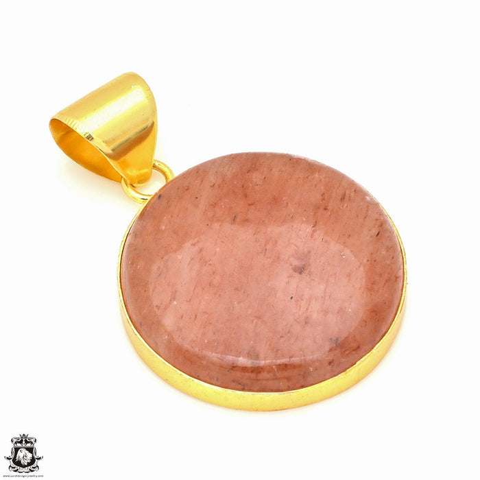 Strawberry Quartz 24K Gold Plated Pendant  GPH545