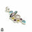 3 Inch Pearl Blue Topaz Pendant & Chain P8855