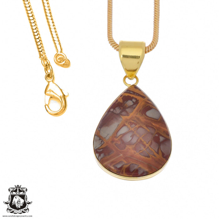 Noreena Jasper 24K Gold Plated Pendant  GPH943