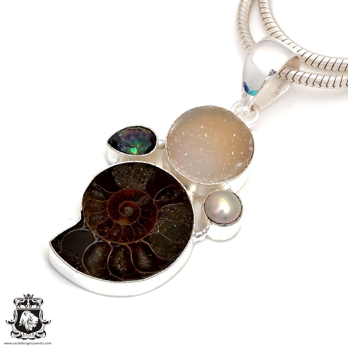 Ammonite Pendant & Chain P7812