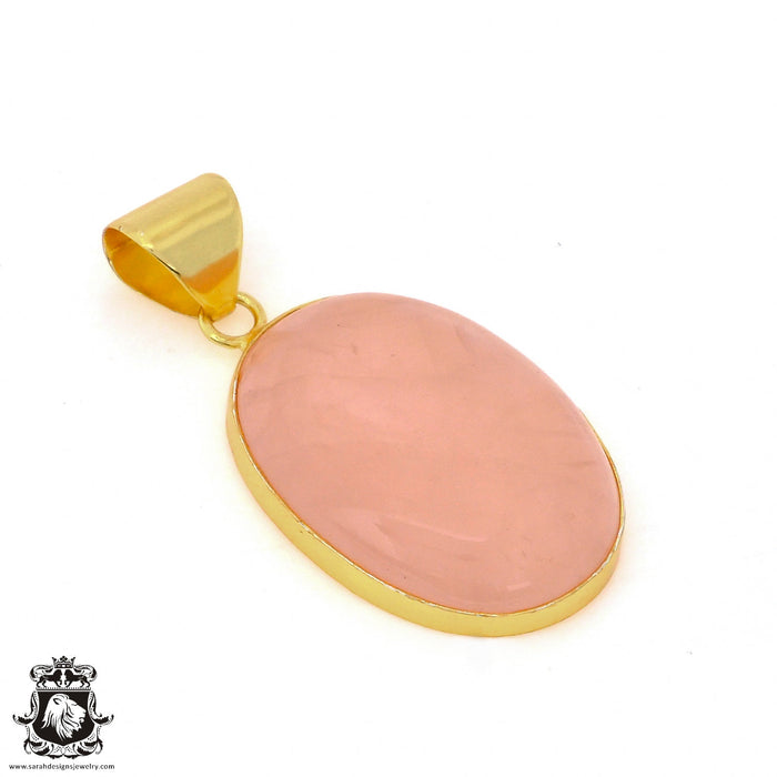 Rose Quartz 24K Gold Plated Pendant  GPH967