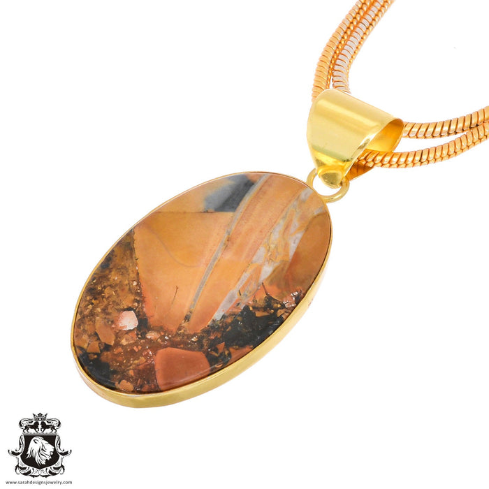 Malinga Jasper 24K Gold Plated Pendant  GPH1335