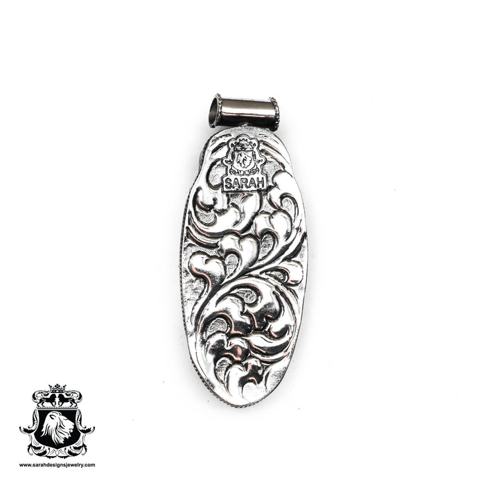 Lady Bear Eagle  Carving Silver Pendant & Chain N164