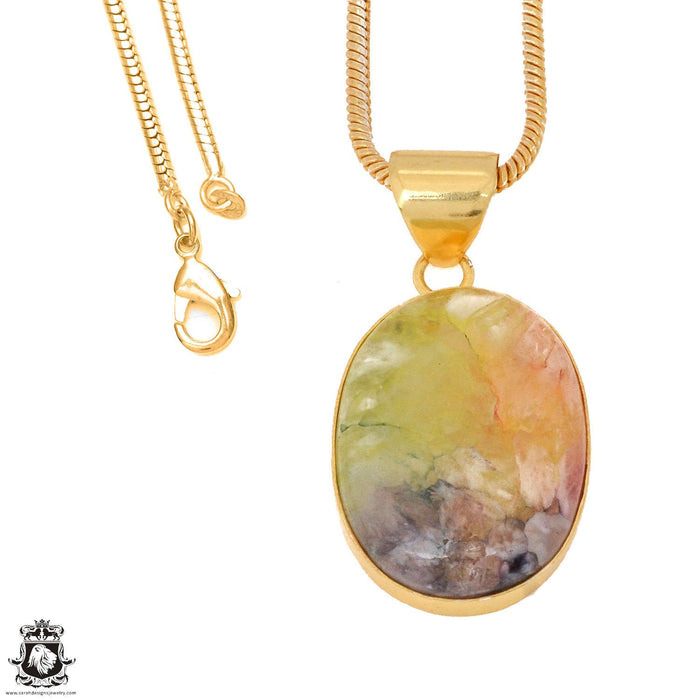 Rainbow Stalactite 24K Gold Plated Pendant  GPH1141