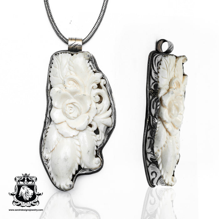 Carnivorous Venus Flytrap  Carving Silver Pendant & Chain N324