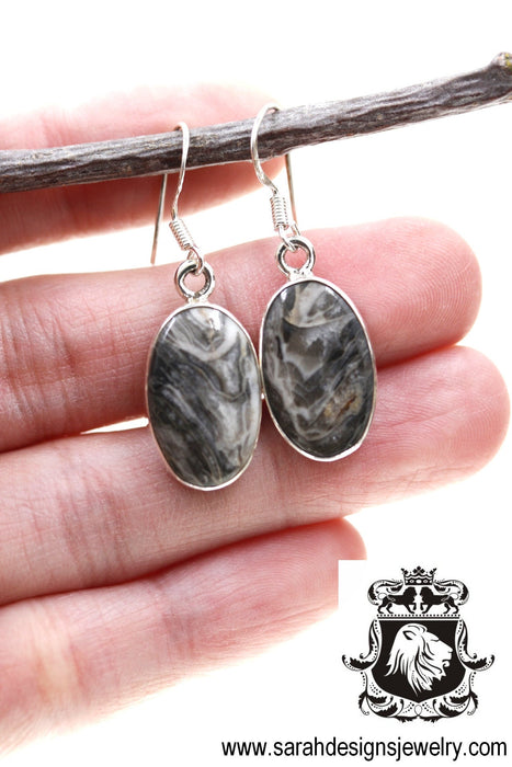 Crazy Lace Agate 925 SOLID Sterling Silver Earrings E73