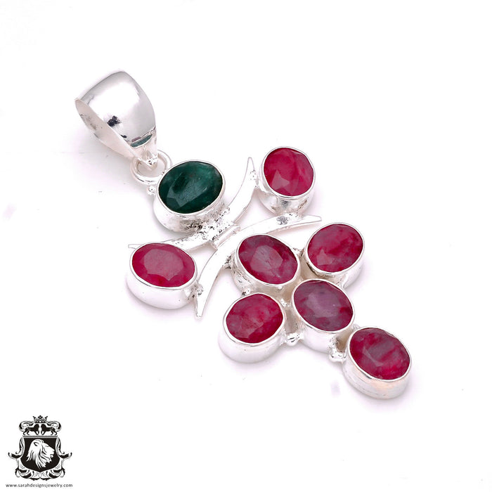 Emerald Ruby Pendant & Chain P8035
