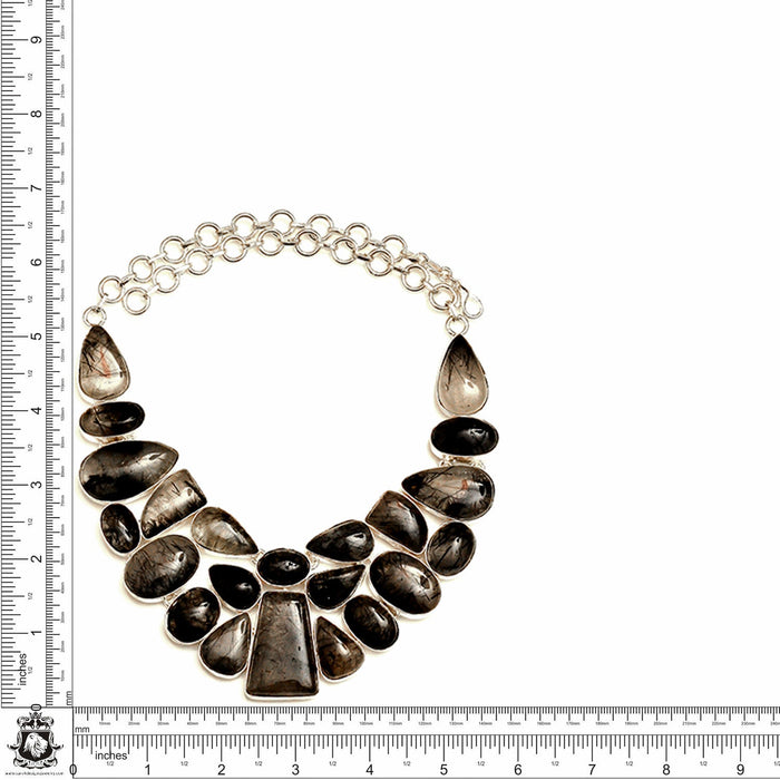 Tourmalated Tourmalinated Quartz Necklace Bracelet SET959
