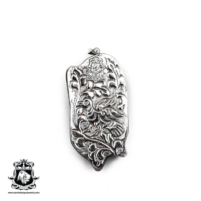 Feathered Eagle  Carving Silver Pendant & Chain N155