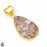 Crazy Lace Agate 24K Gold Plated Pendant 3mm Snake Chain GPH612