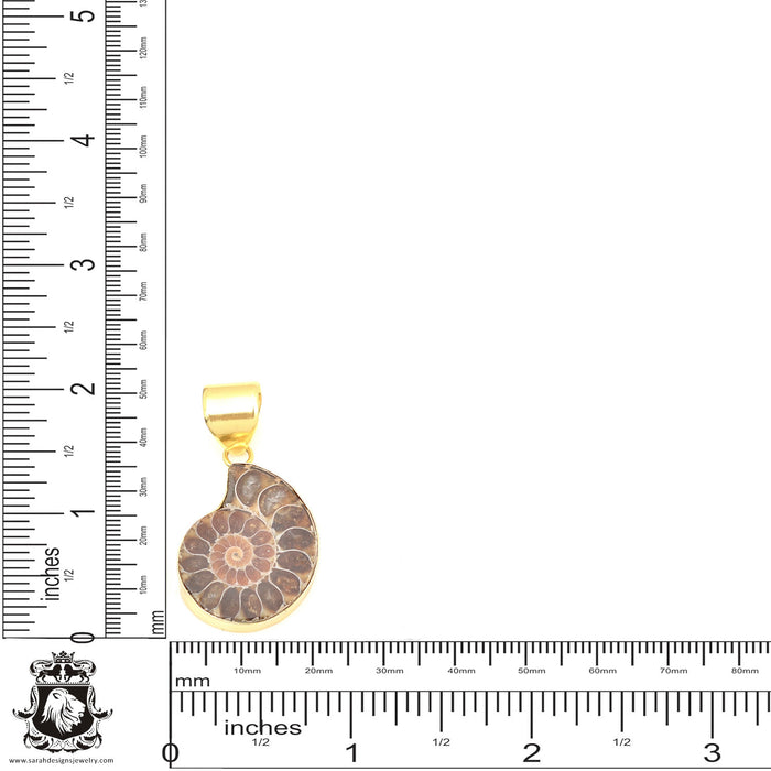 Ammonite 24K Gold Plated Pendant  GPH673