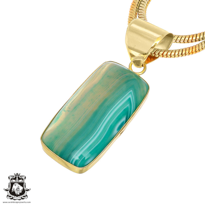 Banded Agate 24K Gold Plated Pendant  GPH850