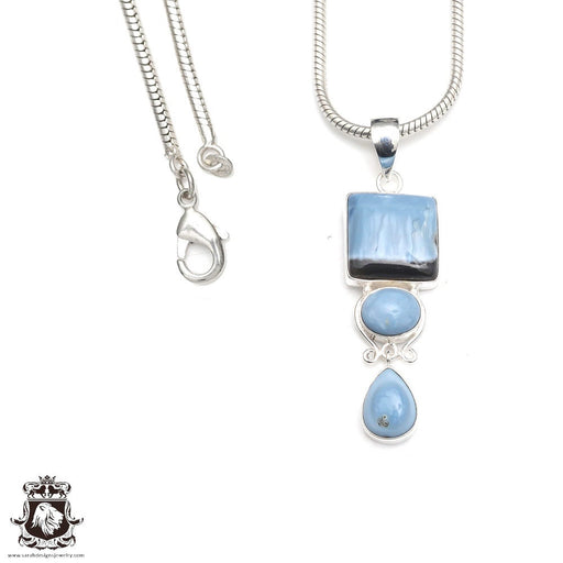 Owyhee Blue Opal Pendant & Chain P9202