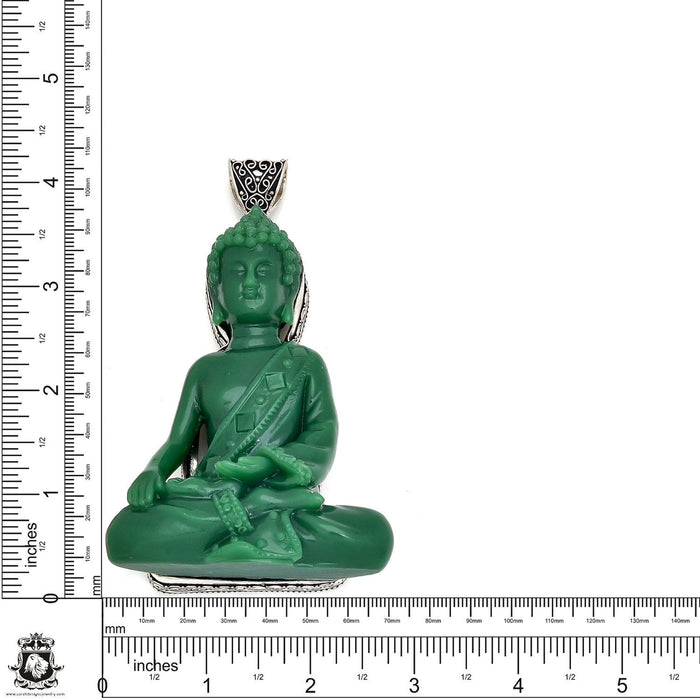 4 Inch Composite Jade Blessed Hand Buddha Pendant  P8449