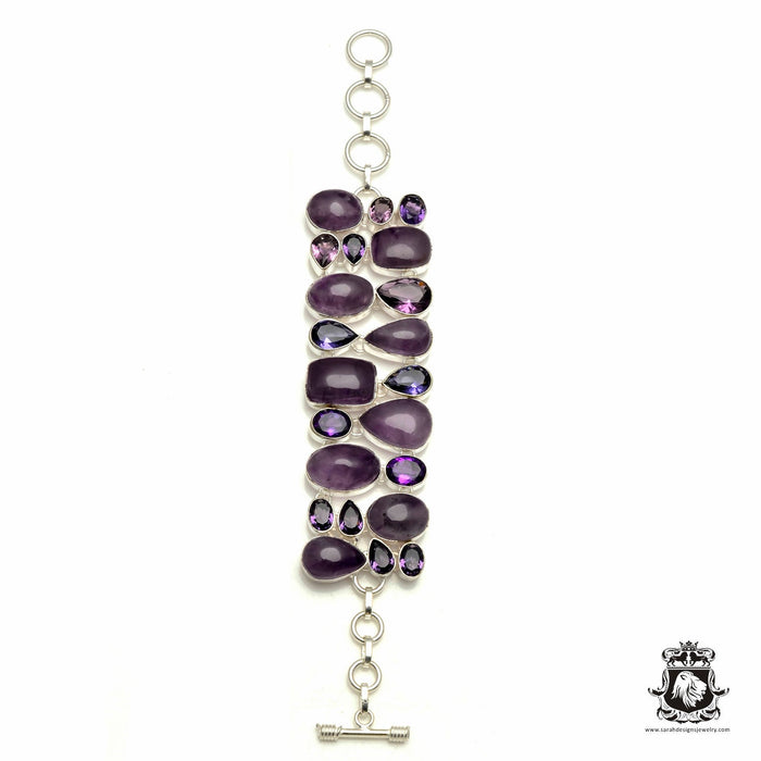 Amethyst Faceted and Cabochon Bracelet B3119