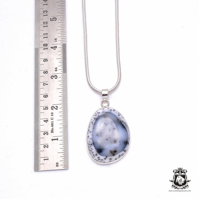 Dendritic Agate Pendant & Chain P6315