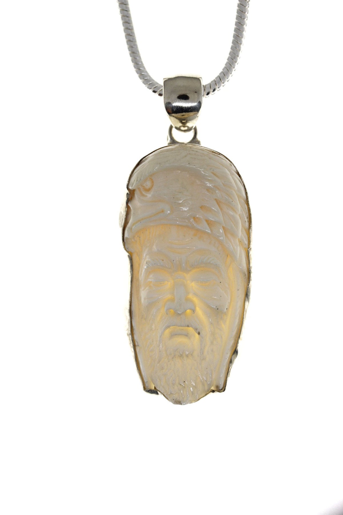 Garuda Eagle God Carving Silver Pendant & ChainChain C88 — Sarah ...