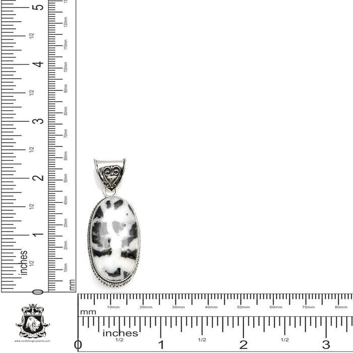 Zebra Jasper Stone Pendant 4mm Snake Chain V286