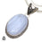 Blue Lace Agate Pendant 4mm Snake Chain V557