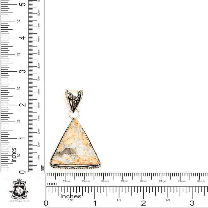Merlinite Dendritic Opal Pendant & Chain  V1314