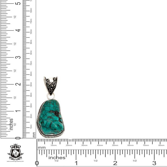 Turquoise Nugget Pendant 4mm Snake Chain V1484