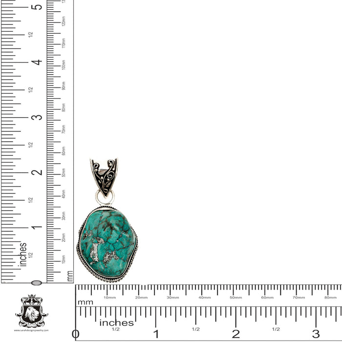 Turquoise Nugget Pendant & Chain  V1488