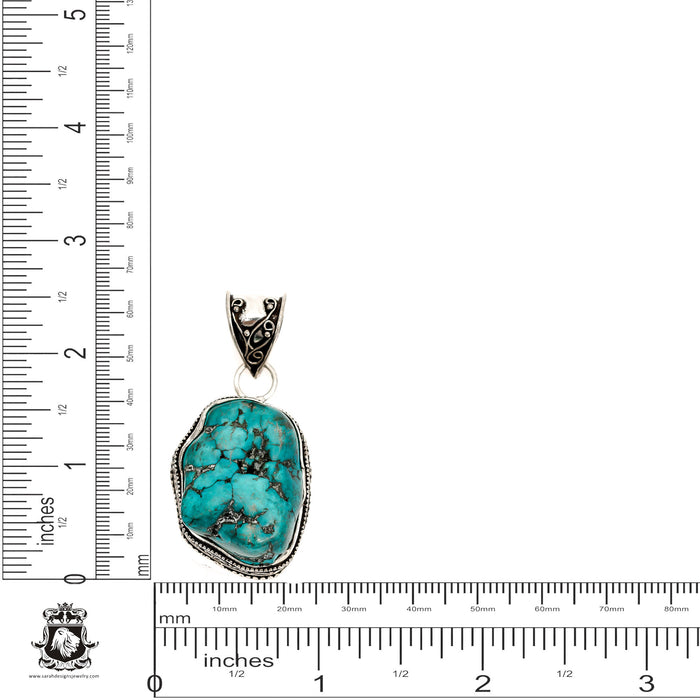 Turquoise Nugget Pendant & Chain  V1489